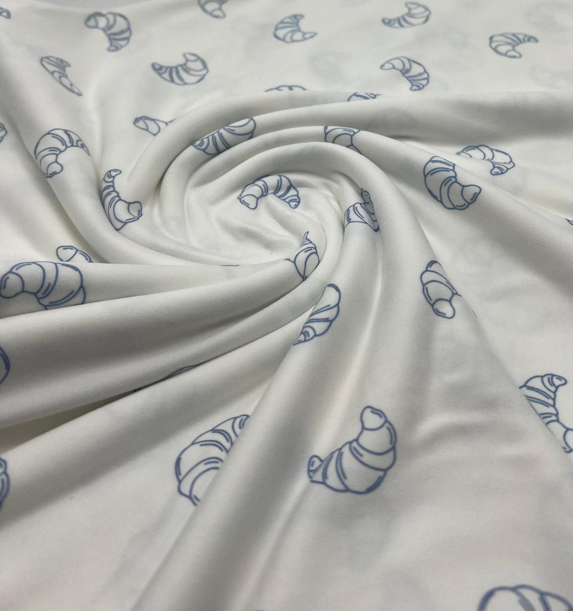 Blue Croissant Super Soft Print Spun Poly Stretch Fabric - T9 Fabrics